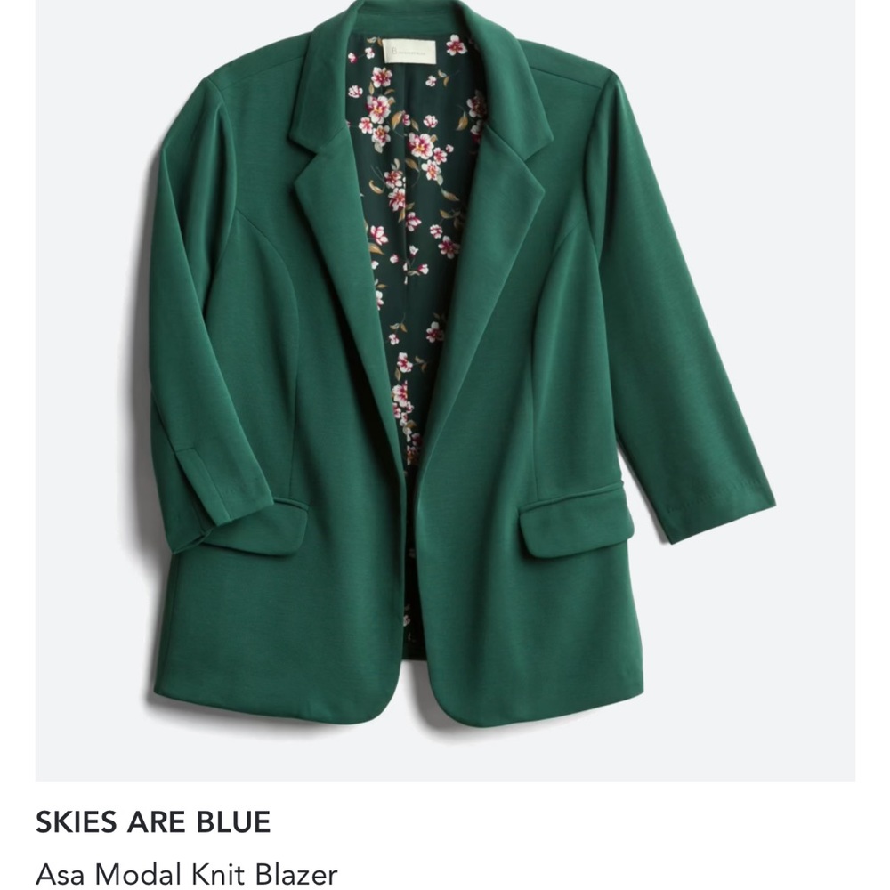 Emerald green knit blazer